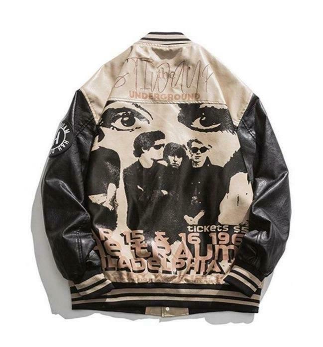 Y2K Aesthetic Faux Leather 1968 Varsity Jacket for Women - Coquette & Grunge Style Y2K Aesthetic Faux Leather 1968 Varsity Jacket for Women - Coquette & Grunge Style