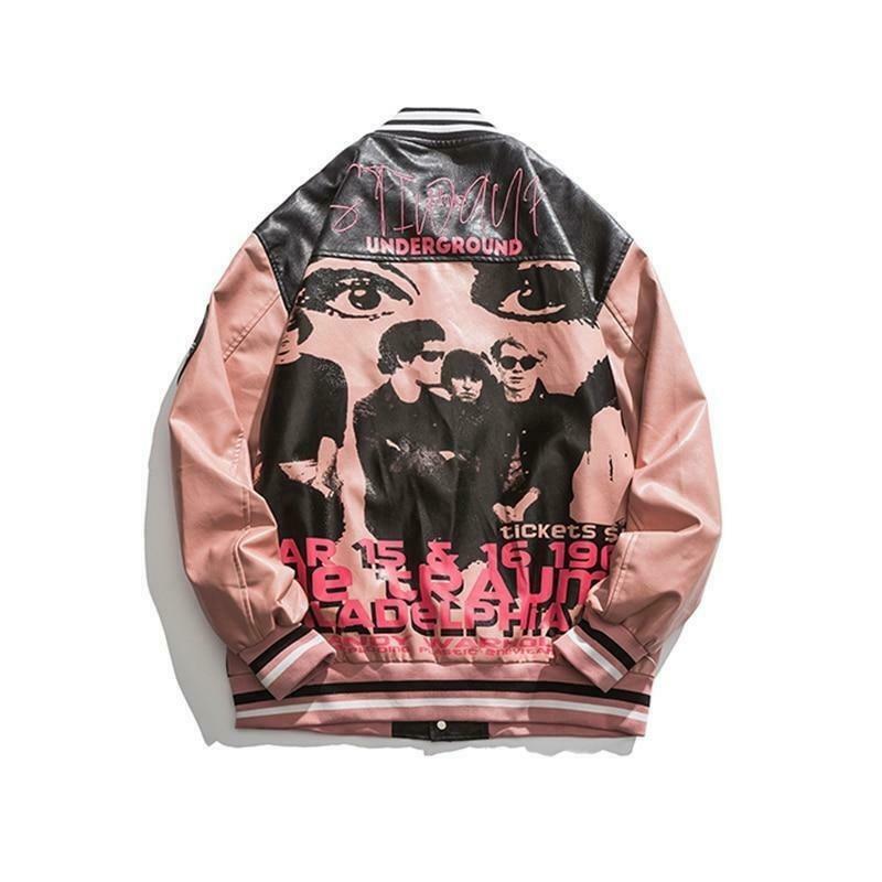 Y2K Aesthetic Faux Leather 1968 Varsity Jacket for Women - Coquette & Grunge Style Y2K Aesthetic Faux Leather 1968 Varsity Jacket for Women - Coquette & Grunge Style