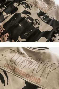 Y2K Aesthetic Faux Leather 1968 Varsity Jacket for Women - Coquette & Grunge Style