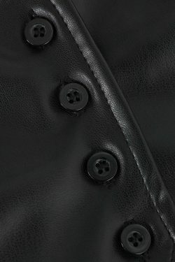 Y2K Aesthetic Faux Leather Halter Cami Top for Women - Coquette Style Grunge Fashion