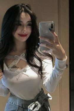 Y2K Aesthetic Fitted Blouse: Coquette Style Cute Tops for Women, Grunge & Pastel Goth Fashion