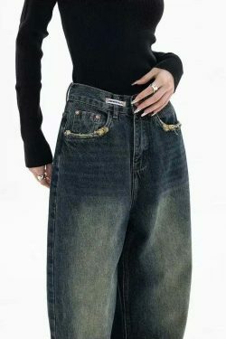 Y2K Aesthetic Flair: Coquette Denim Cargo Skirt for Women - Grunge Style with a Touch of Pastel Goth
