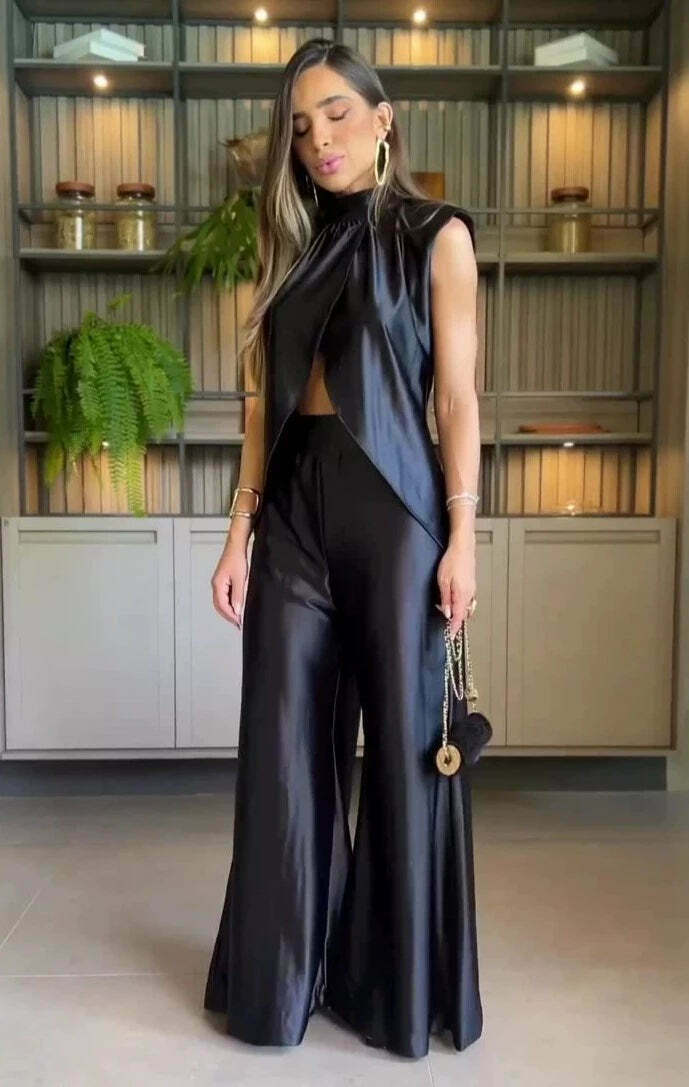 Y2K Aesthetic Flared Suit Set - Coquette & Grunge Style Two-Piece Outfit for Women Y2K Aesthetic Flared Suit Set - Coquette & Grunge Style Two-Piece Outfit for Women