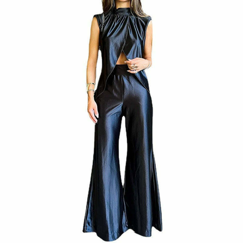 Y2K Aesthetic Flared Suit Set - Coquette & Grunge Style Two-Piece Outfit for Women Y2K Aesthetic Flared Suit Set - Coquette & Grunge Style Two-Piece Outfit for Women