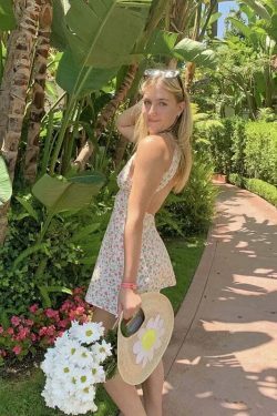 Y2K Aesthetic Floral Backless Dress - Coquette Style for Women's Fashion