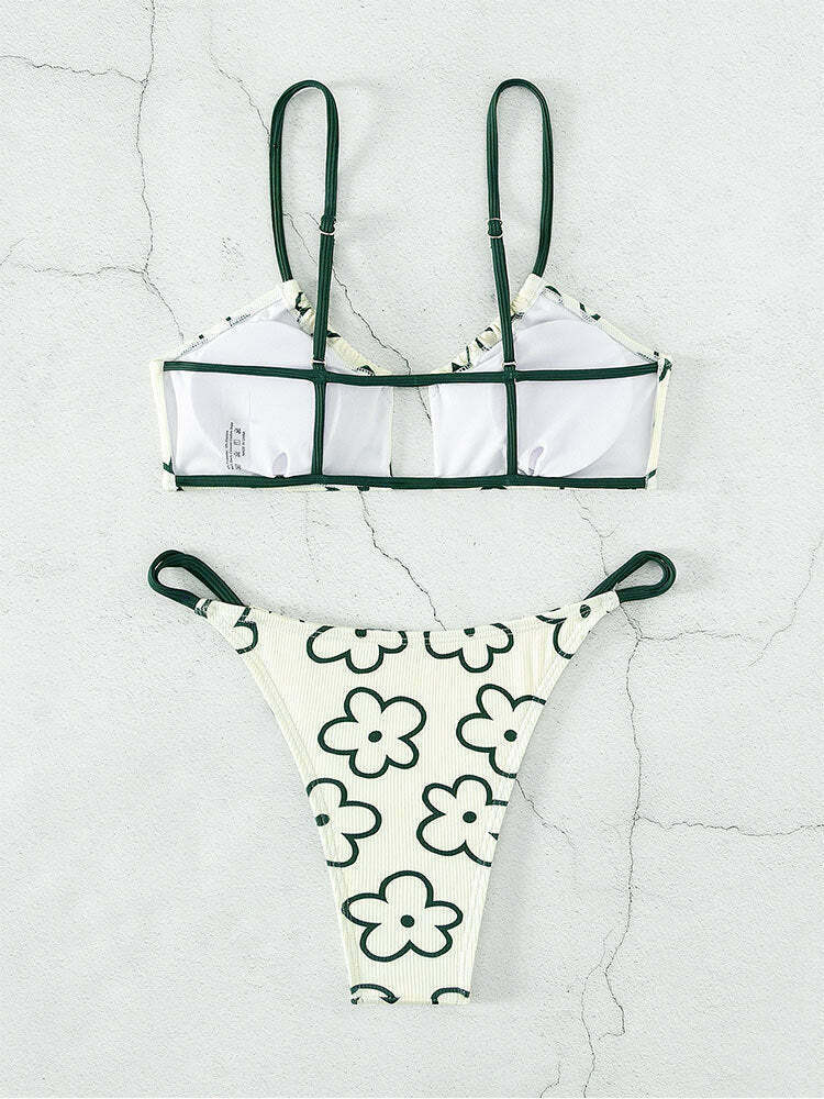 Y2K Aesthetic Floral Beach Bikini - Coquette Style for Women Y2K Aesthetic Floral Beach Bikini - Coquette Style for Women