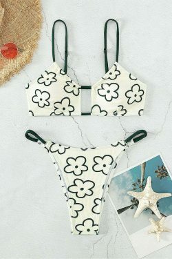 Y2K Aesthetic Floral Beach Bikini - Coquette Style for Women