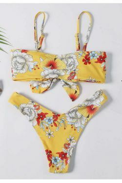 Y2K Aesthetic Floral Bikini Set - Coquette Style High Leg Swimsuit