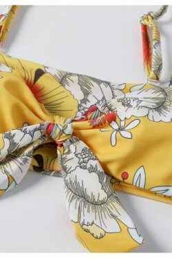 Y2K Aesthetic Floral Bikini Set - Coquette Style High Leg Swimsuit