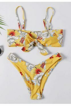 Y2K Aesthetic Floral Bikini Set - Coquette Style High Leg Swimsuit