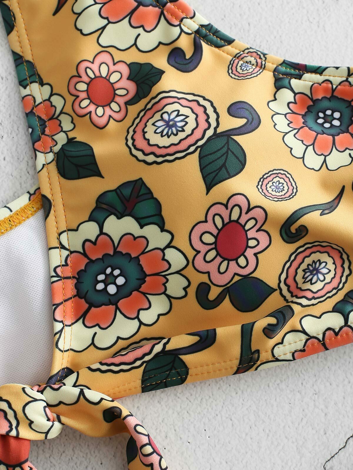 Y2K Aesthetic Floral Bikini Set with Unique Knot Detail Y2K Aesthetic Floral Bikini Set with Unique Knot Detail