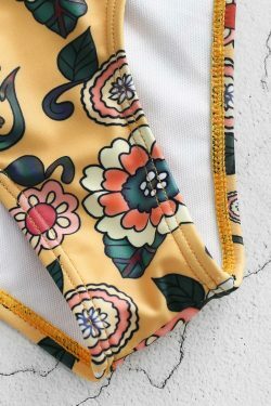 Y2K Aesthetic Floral Bikini Set with Unique Knot Detail