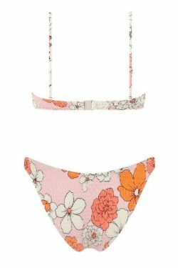 Y2K Aesthetic Floral Print Smocked Bikini Set - Vintage-inspired Swimwear for Trendy Women