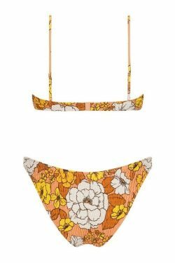 Y2K Aesthetic Floral Print Smocked Bikini Set - Vintage-inspired Swimwear for Trendy Women