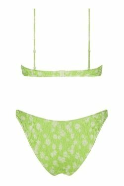 Y2K Aesthetic Floral Print Smocked Bikini Set - Vintage-inspired Swimwear for Trendy Women