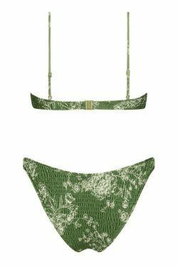 Y2K Aesthetic Floral Print Smocked Bikini Set - Vintage-inspired Swimwear for Trendy Women