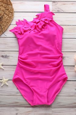 Y2K Aesthetic Flounced One-Shoulder Bikini - Coquette Grunge Pastel Goth