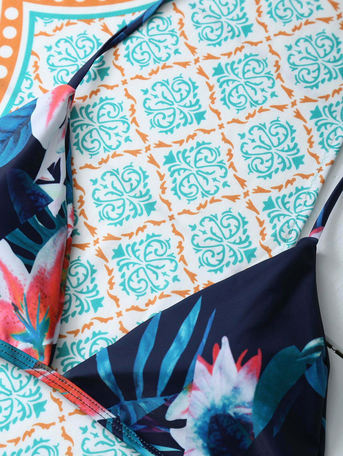 Y2K Aesthetic Flower Halter Bikini Set for Women - Coquette Style Grunge Fashion with Pastel Goth