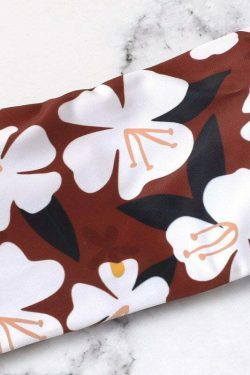 Y2K Aesthetic Flower Print Bandeau Bikini Set for Women - Coquette Style Swimwear