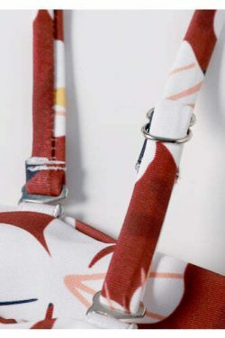 Y2K Aesthetic Flower Print Bandeau Thong Bikini - Retro Coquette Style Swimwear