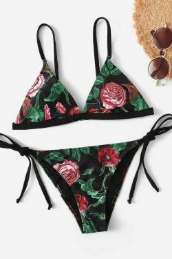 Y2K Aesthetic Flower String Bikini Set for Niche Women Fashion