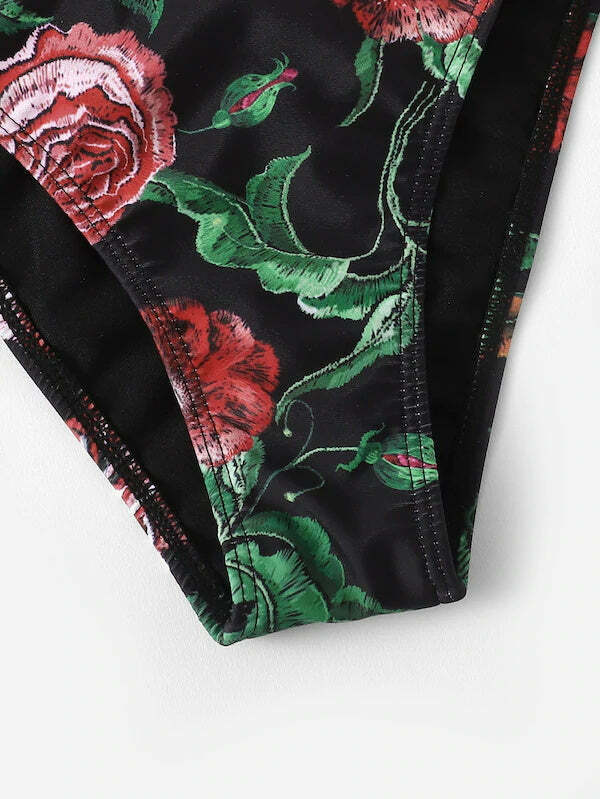 Y2K Aesthetic Flower String Bikini Set for Niche Women Fashion Y2K Aesthetic Flower String Bikini Set for Niche Women Fashion