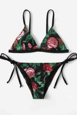 Y2K Aesthetic Flower String Bikini Set for Niche Women Fashion