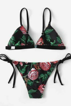 Y2K Aesthetic Flower String Bikini Set for Niche Women Fashion