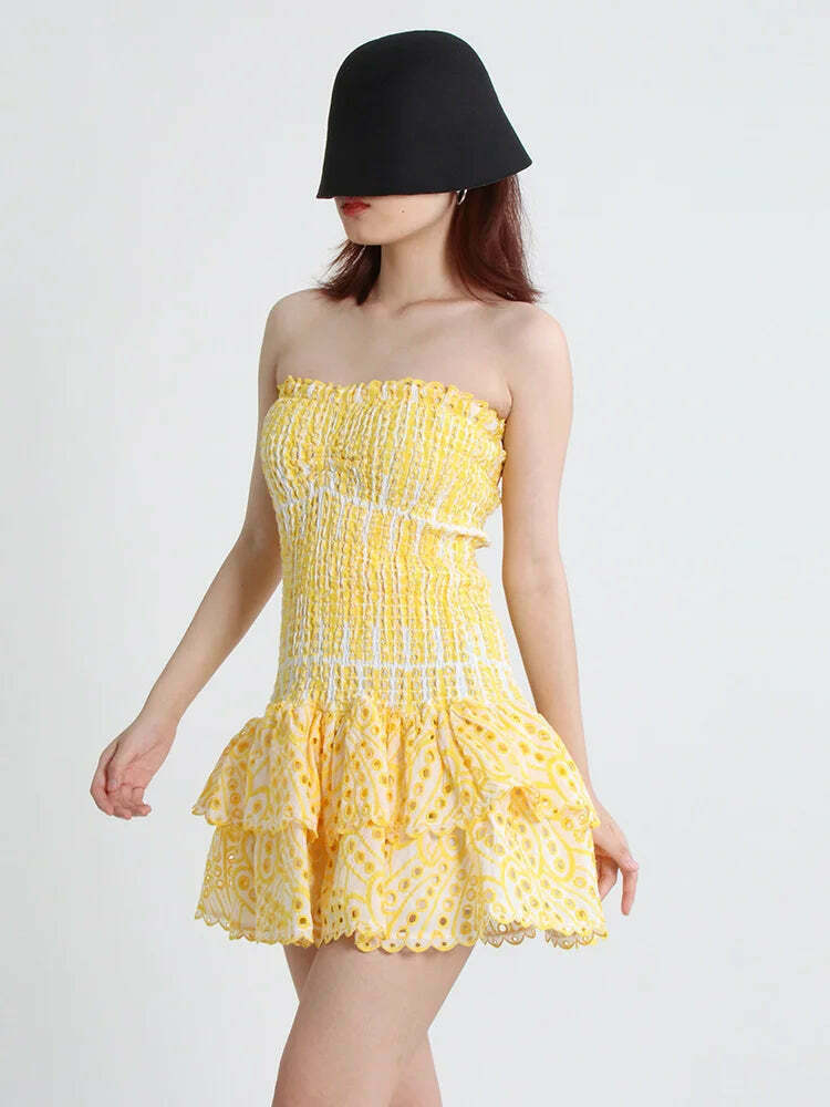 Y2K Aesthetic Forever Flourish Mini Dress - Coquette Style Strapless Fashion Statement Y2K Aesthetic Forever Flourish Mini Dress - Coquette Style Strapless Fashion Statement