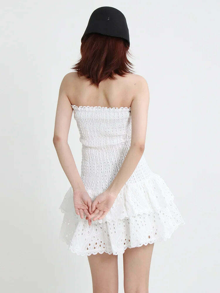 Y2K Aesthetic Forever Flourish Mini Dress - Coquette Style Strapless Fashion Statement Y2K Aesthetic Forever Flourish Mini Dress - Coquette Style Strapless Fashion Statement