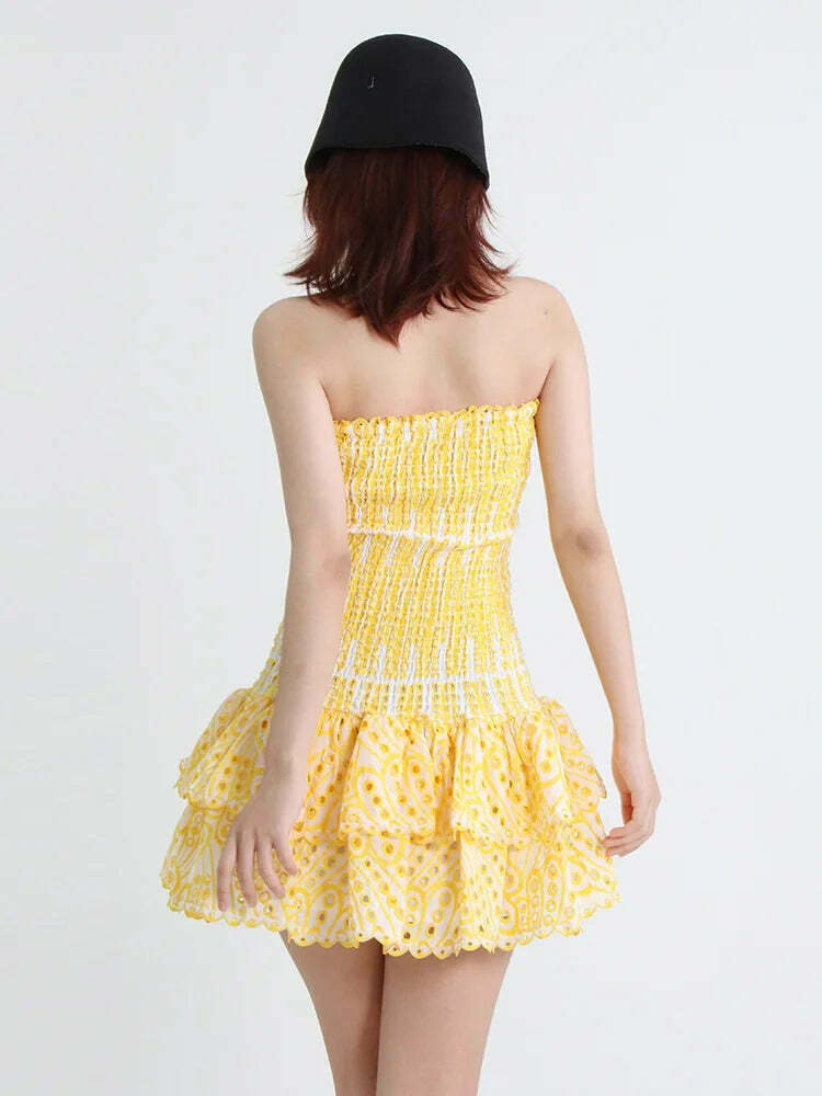 Y2K Aesthetic Forever Flourish Mini Dress - Coquette Style Strapless Fashion Statement Y2K Aesthetic Forever Flourish Mini Dress - Coquette Style Strapless Fashion Statement