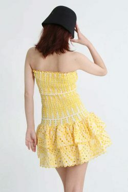 Y2K Aesthetic Forever Flourish Mini Dress - Coquette Style Strapless Fashion Statement