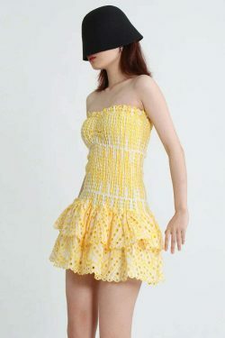 Y2K Aesthetic Forever Flourish Mini Dress - Coquette Style Strapless Fashion Statement