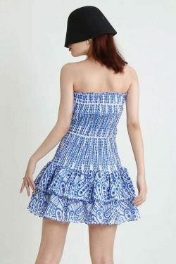 Y2K Aesthetic Forever Flourish Mini Dress - Coquette Style Strapless Fashion Statement