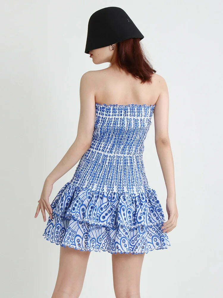 Y2K Aesthetic Forever Flourish Mini Dress - Coquette Style Strapless Fashion Statement Y2K Aesthetic Forever Flourish Mini Dress - Coquette Style Strapless Fashion Statement