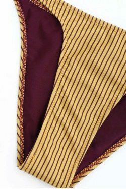 Y2K Aesthetic Frilled Stripe Bikini Set - Coquette & Grunge Style, Cute Tops & Cargo Skirt