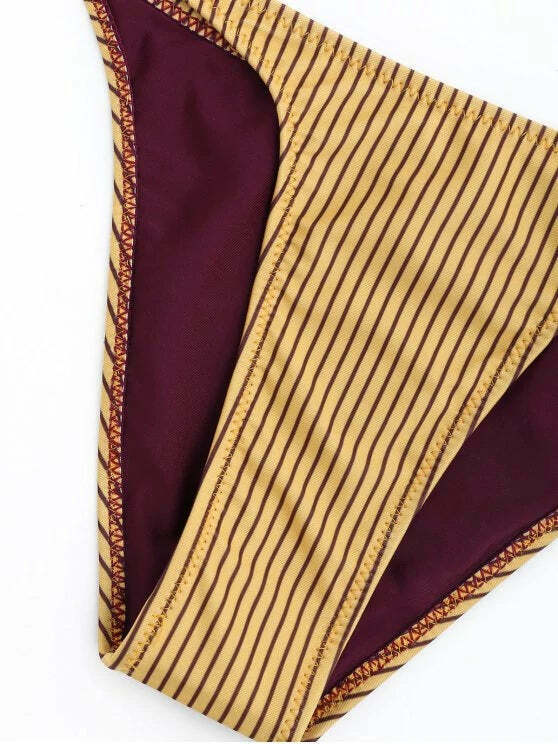 Y2K Aesthetic Frilled Stripe Bikini Set - Coquette & Grunge Style, Cute Tops & Cargo Skirt