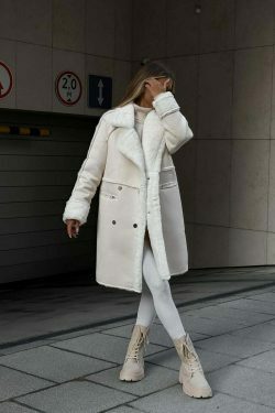 Y2K Aesthetic Furry Suede Long Coat for Women - Coquette & Grunge Style Fashion Statement