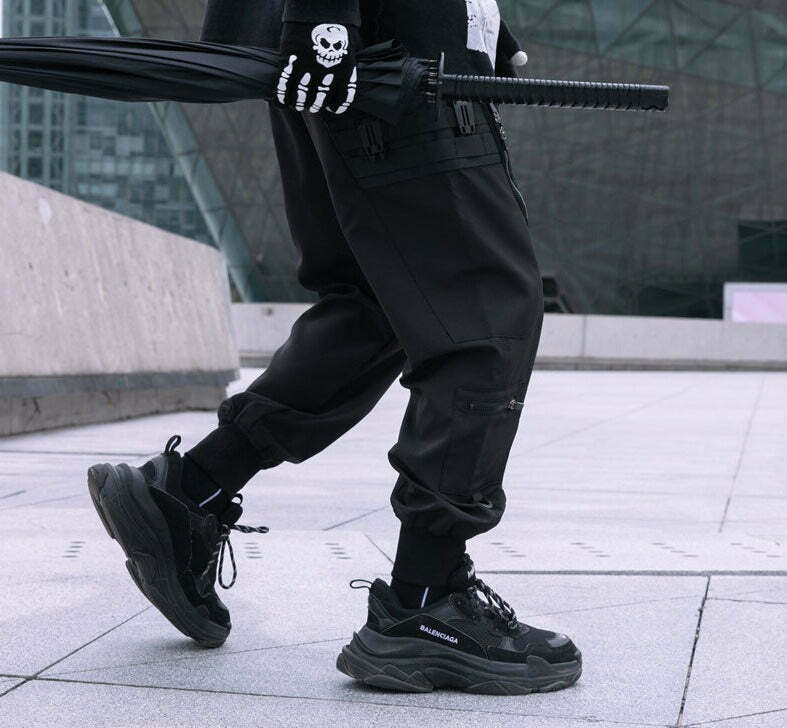 Y2K Aesthetic Future-Tech Cargo Joggers - Cyberpunk Style for Women Y2K Aesthetic Future-Tech Cargo Joggers - Cyberpunk Style for Women