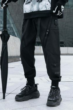 Y2K Aesthetic Future-Tech Cargo Joggers - Cyberpunk Style for Women