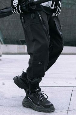 Y2K Aesthetic Future-Tech Cargo Joggers - Cyberpunk Style for Women