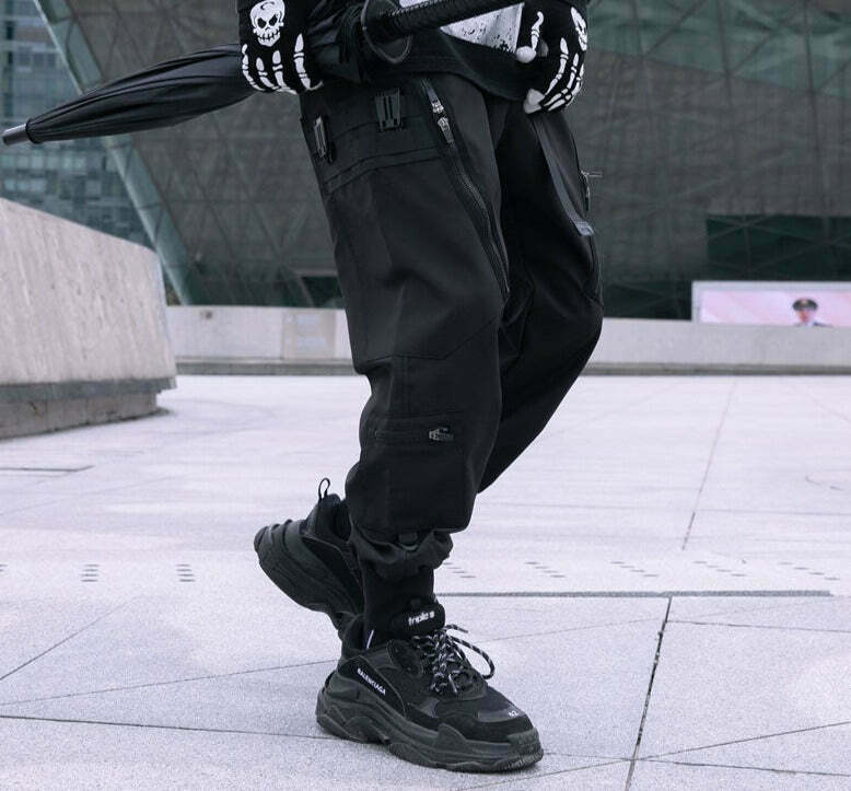 Y2K Aesthetic Future-Tech Cargo Joggers - Cyberpunk Style for Women Y2K Aesthetic Future-Tech Cargo Joggers - Cyberpunk Style for Women
