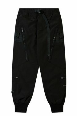 Y2K Aesthetic Future-Tech Cargo Joggers - Cyberpunk Style for Women