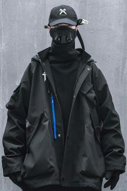 Y2K Aesthetic Futuristic Utility Cargo Jacket for Niche Women Fashion