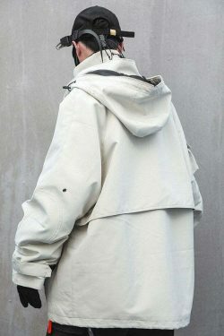 Y2K Aesthetic Futuristic Utility Cargo Jacket for Niche Women Fashion