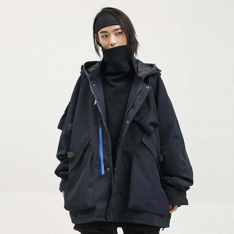 Y2K Aesthetic Futuristic Utility Cargo Jacket for Niche Women Fashion Y2K Aesthetic Futuristic Utility Cargo Jacket for Niche Women Fashion