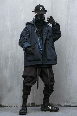 Y2K Aesthetic Futuristic Utility Cargo Jacket for Niche Women Fashion