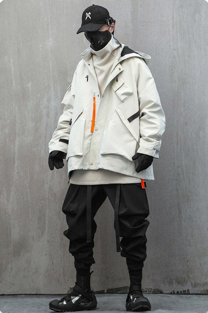 Y2K Aesthetic Futuristic Utility Cargo Jacket for Niche Women Fashion Y2K Aesthetic Futuristic Utility Cargo Jacket for Niche Women Fashion