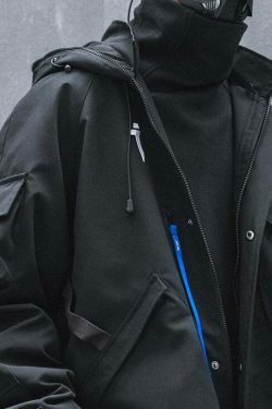 Y2K Aesthetic Futuristic Utility Cargo Jacket for Niche Women Fashion