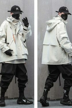 Y2K Aesthetic Futuristic Utility Cargo Jacket for Niche Women Fashion